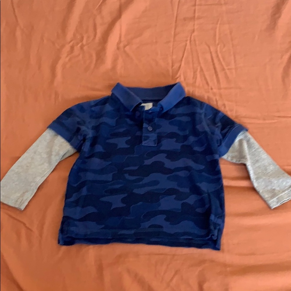 Boys Baby GAP long sleeve camouflage polo